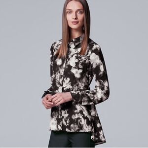 Simply Vera Vera Wang Floral High Low Blouse - XS